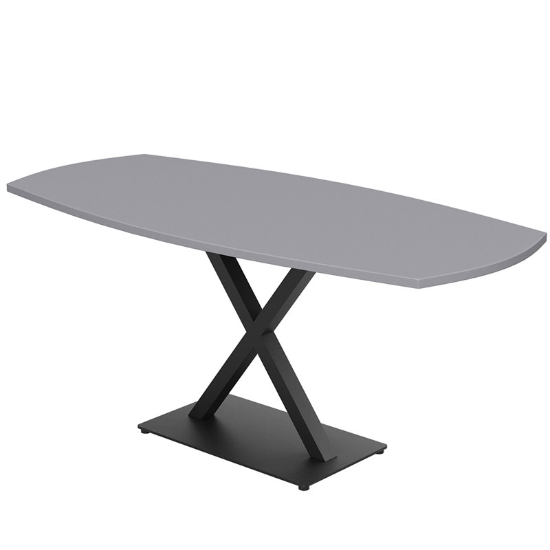 Table de conférence Pavert, H 30 po x l 60 po x P 36 po, Gris brouillard, Noir mat