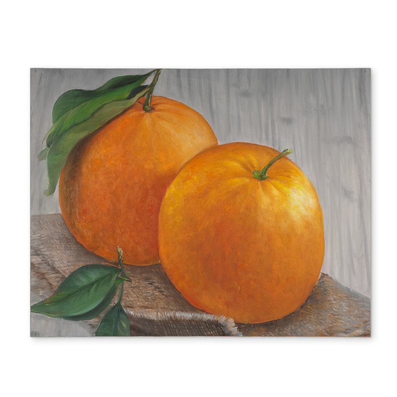 Two Oranges Polyester Placemat | Hyperrealist Food Decor