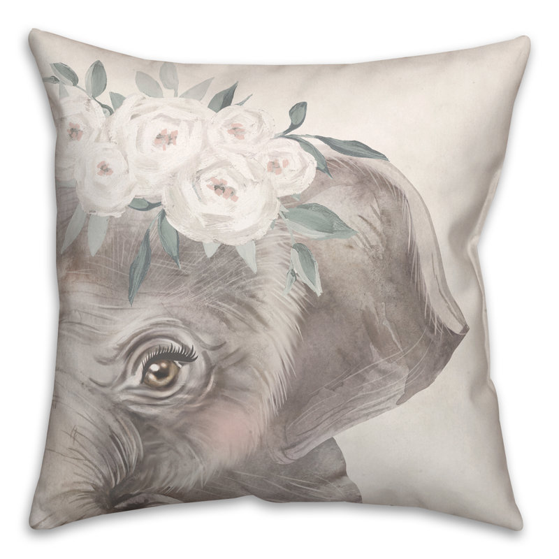 Coussin intérieur / extérieur Sweet Floral Elephant