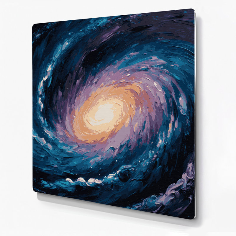 Art mural gris galaxie Space Andromeda, H 384 po x l 384 po x P 0,05 po
