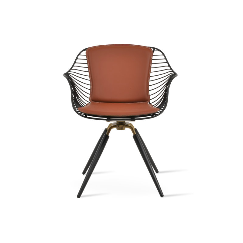Fauteuil Zebra, Similicuir cannelle