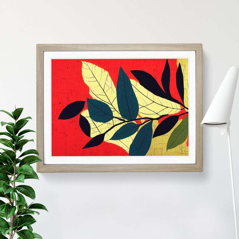 Evocative Leaf - Framed Print, 34cm H x 46cm W x 2cm D, Oak