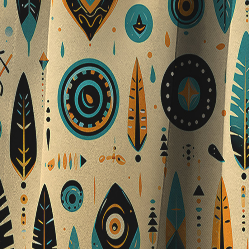 Nomadic Treasures Boho Motif II - Rideau abstrait - Rideau occultant géométrique - 1 panneaux, L 52 po x L 95 po
