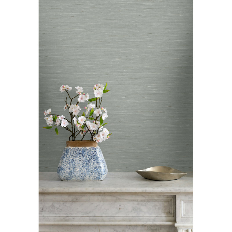 Rouleau de papier peint embossé 3D L 27 pi x l 27 po Carius, Bleu gris