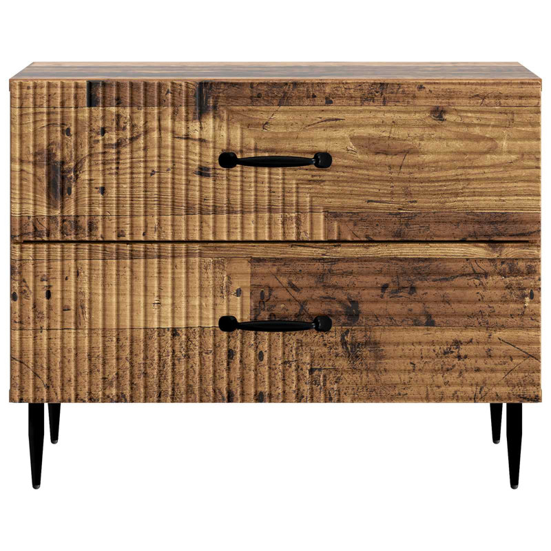 62cm W Manufactured Wood Bedside Table, Old Wood