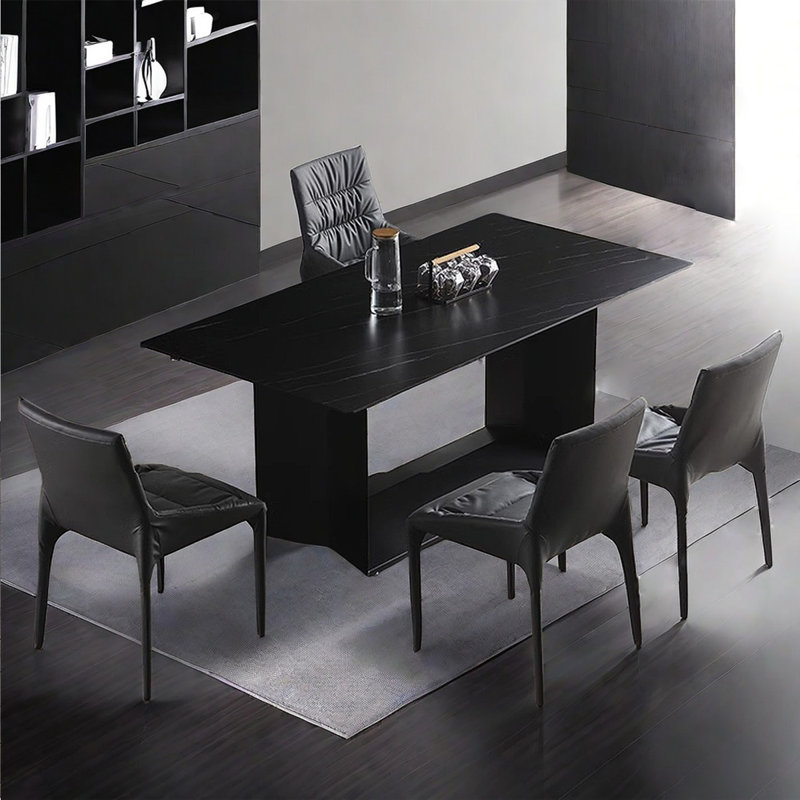 Table de style rock noir minimaliste de style italien, H 29,53 po x L 70,87 po x l 35,43 po