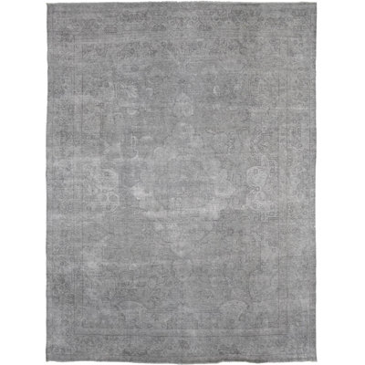 Antique Floral Distressed Muted Beige 9'4X12'6 Vintage Oriental Rug Decor Carpet