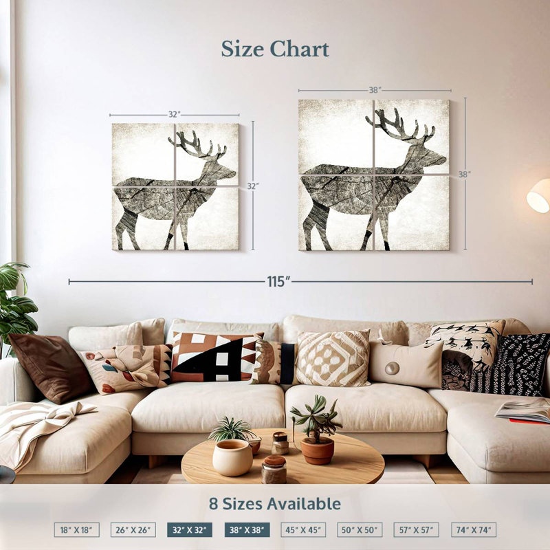 Brampt Wood Deer, 32'' H x 32'' W