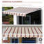 Auvent de terrasse rétractable 13 pi x 8 pi avec toile et cadre en aluminium, manivelle manuelle, rayures rouges pour terrasse de balcon