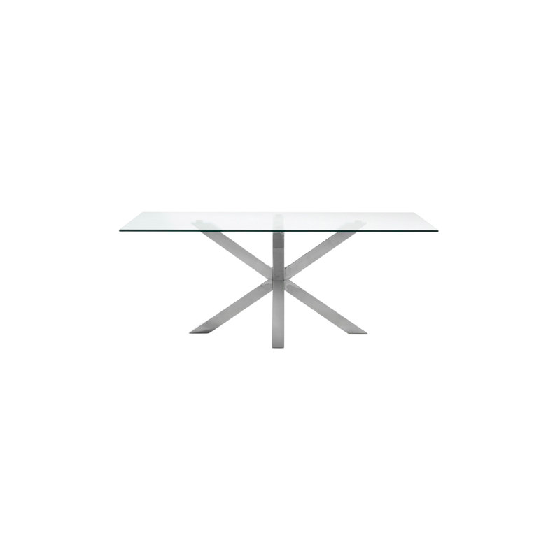 Arya Glass Dining Table, Brown, 79" L x 39" W