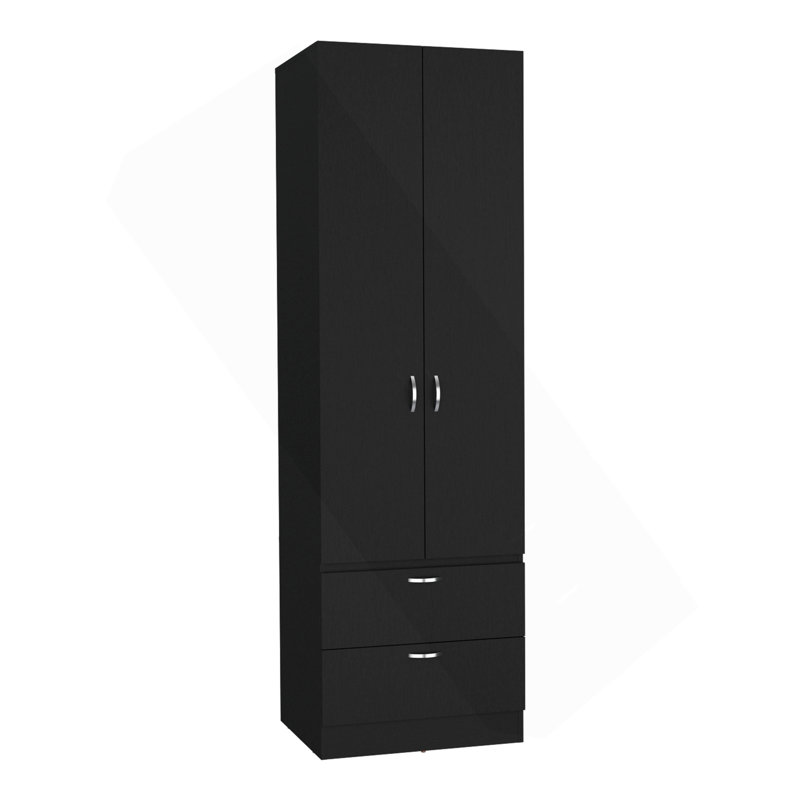 Armoire penderie H 76 po, 2 tiroirs, 1 tablette, noir Armoire, Noir