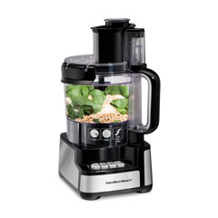 Hamilton Beach ChefPrep 10-Cup Food Processor & Vegetable Chopper with 6  Functions to Chop, Puree, Shred, Slice and Crinkle Cut, Black (70670)