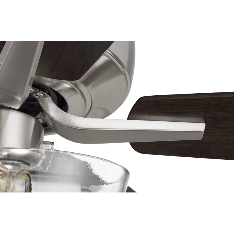 52'' Ceiling Fan with Light Kit, Brushed Polished Nickel/Chocolate