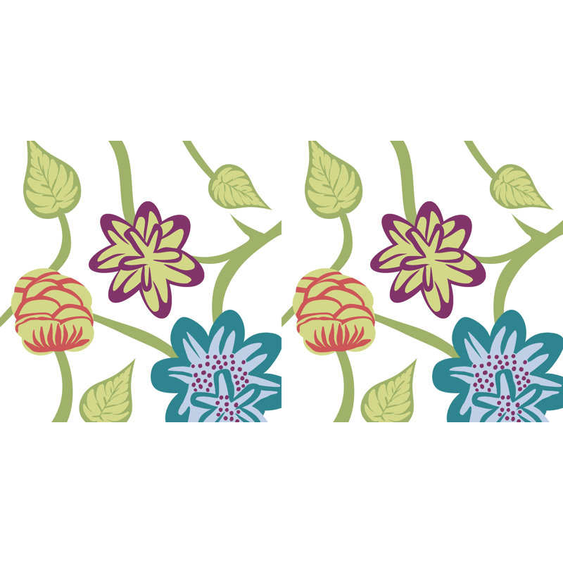 Housse et insert de coussin d'extérieur carré Botanical Blooms, 18 po x 18 po, Bleu sarcelle