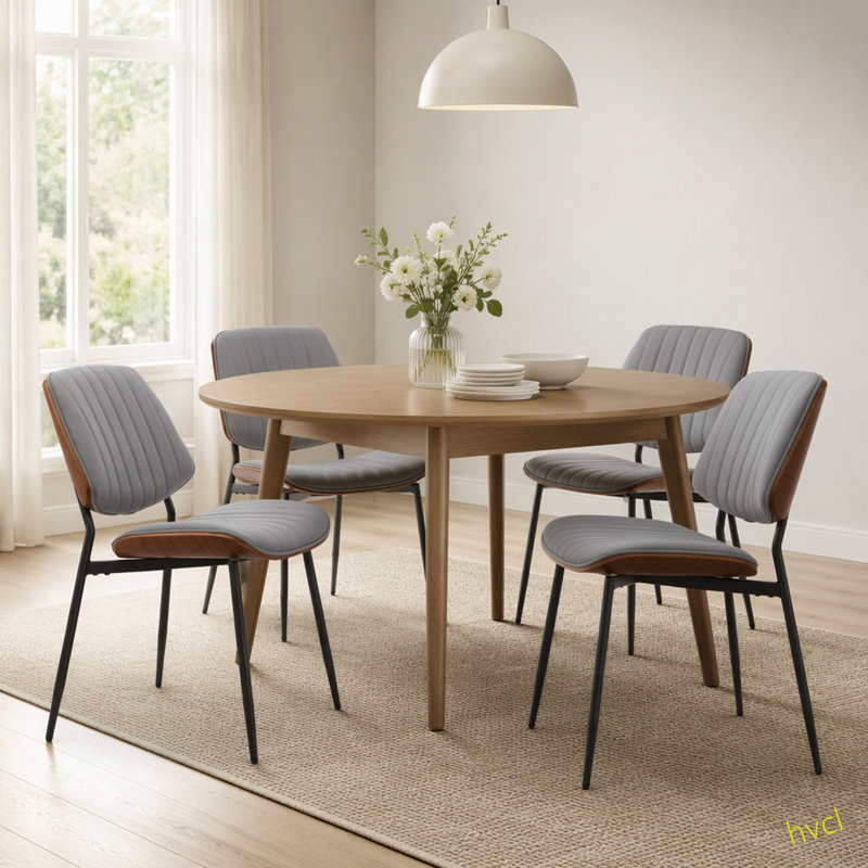 Chaises de salle à manger rembourrées Titus, 2, Gris