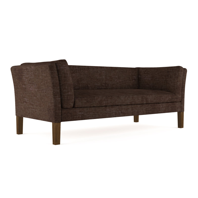 Canapé Charlton, Velours écrasé chocolat, Brun foncé, H 31 po x l 72 po x P 33 po