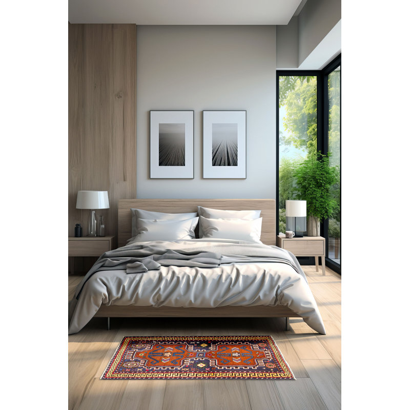 Tapis brun Teimani 2 pi 8 po x 4 pi 4 po