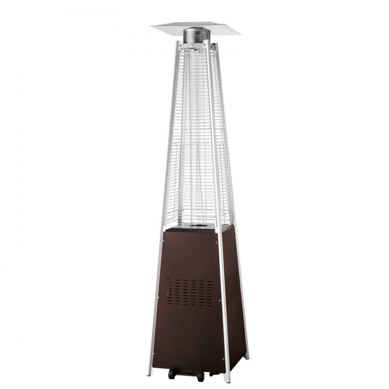 Chauffe-terrasse au propane avec pyramide 48 000 BTU avec roues pour l'extérieur