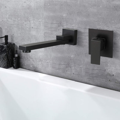 Waterfall Wall Mounted Faucet Bathroom Bathtub Tub Faucet Bathroom Sink Faucet With Single Handle -  SMARTLET, SM-ET2-9023MB