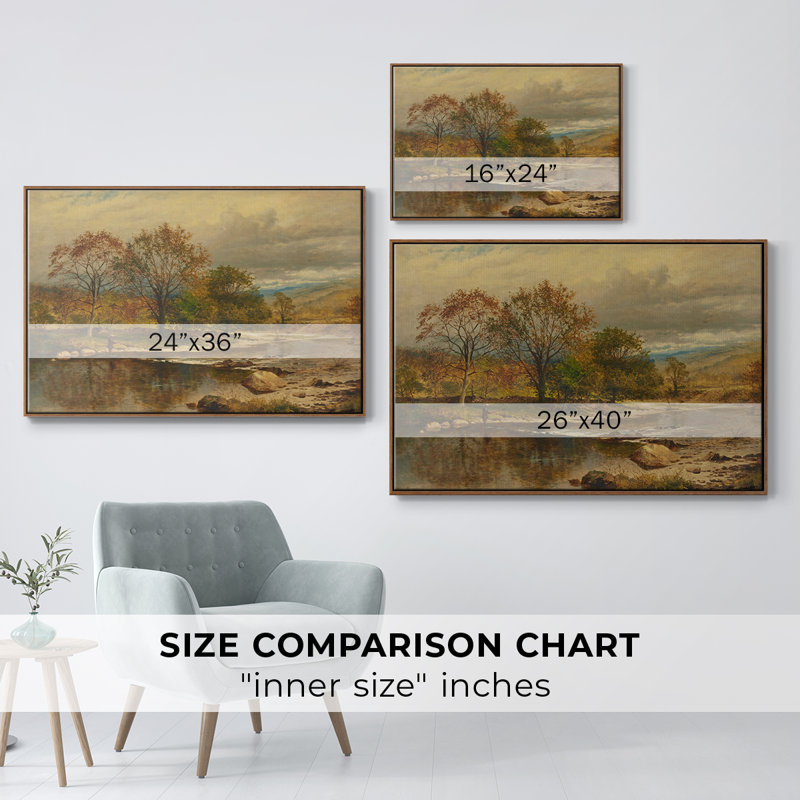 «Vintage Landscape», impression sur toile flottante, Noyer, H 25 po x l 37 po