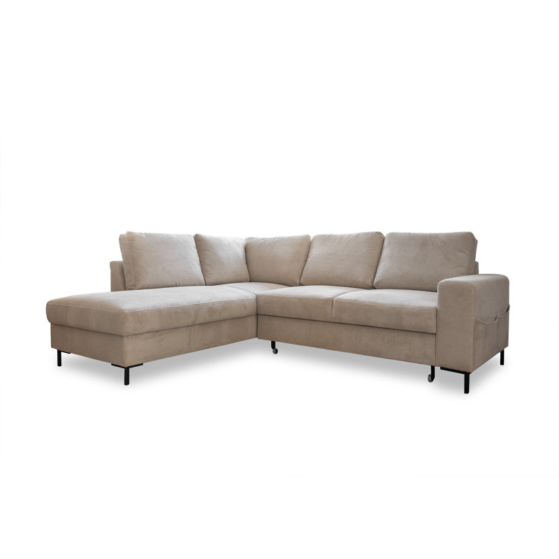 Lofty Lilly 6 seater Corner Sofa Bed, Beige, Left Hand Facing