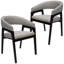 Chaise de salle à manger moderne en cuir avec dossier incurvé et structure en bois d'hévéa Cali-1580408881-1579383290