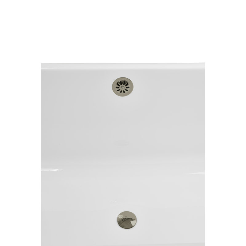 71" Streamline Clawfoot Tub,Tray,Drain and Clawfeet, Matte Black, Brushed Nickel