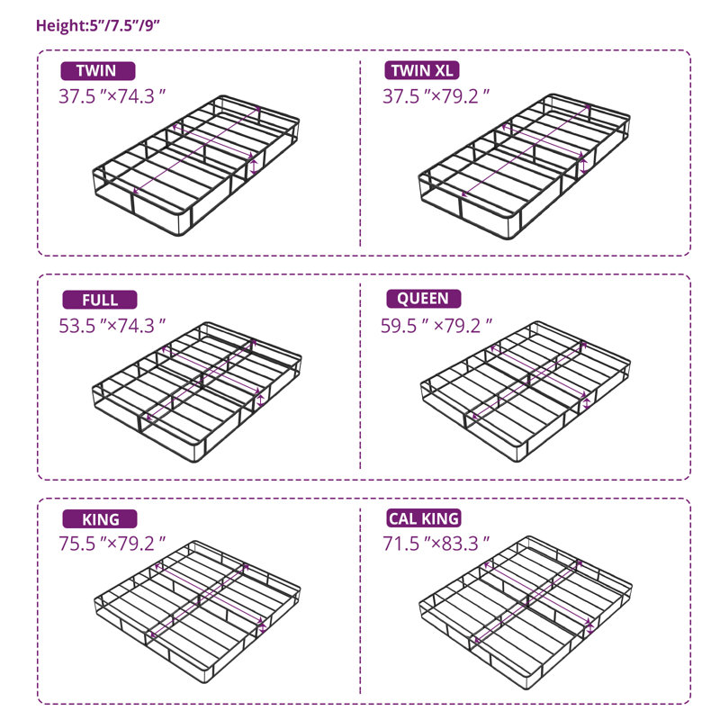 Wayfair Sleep Easy Assembly Metal Box Spring - Multiple Sizes