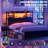 Storage Headboard with LED Lights, Bookcase Headboard with Charging Station-1740395104-1740395111
