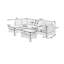 Canapé modulaire réversible peu encombrant avec rangement repose-pieds Rivet Ornement en forme de L pour petit ou grand dortoir