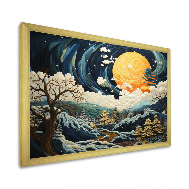 Rager Storms Pastoral sur toile, H 16 po x l 32 po x P 1 po, Encadrement doré