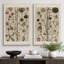 "Abstract Botanical", "Wildflower", "Nature", plante naturelle encadrée, reproduction d'art sur toile, 2 pièces-91068935-124478705