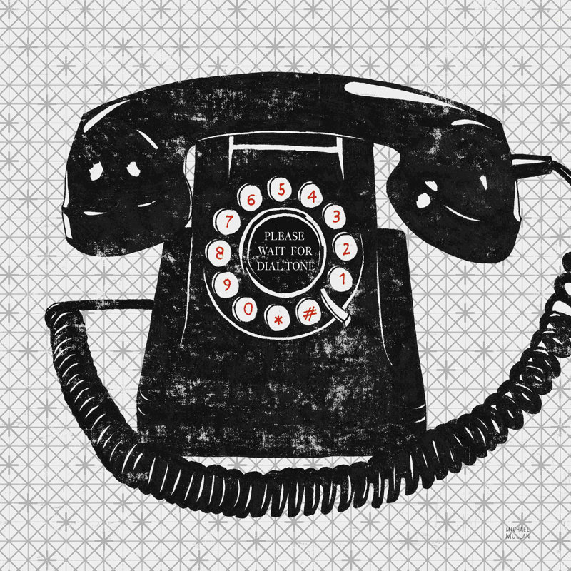 «Vintage Analog Téléphone» par Michael Mullan, reproduction sur toile tendue, L 12 po x H 12 po