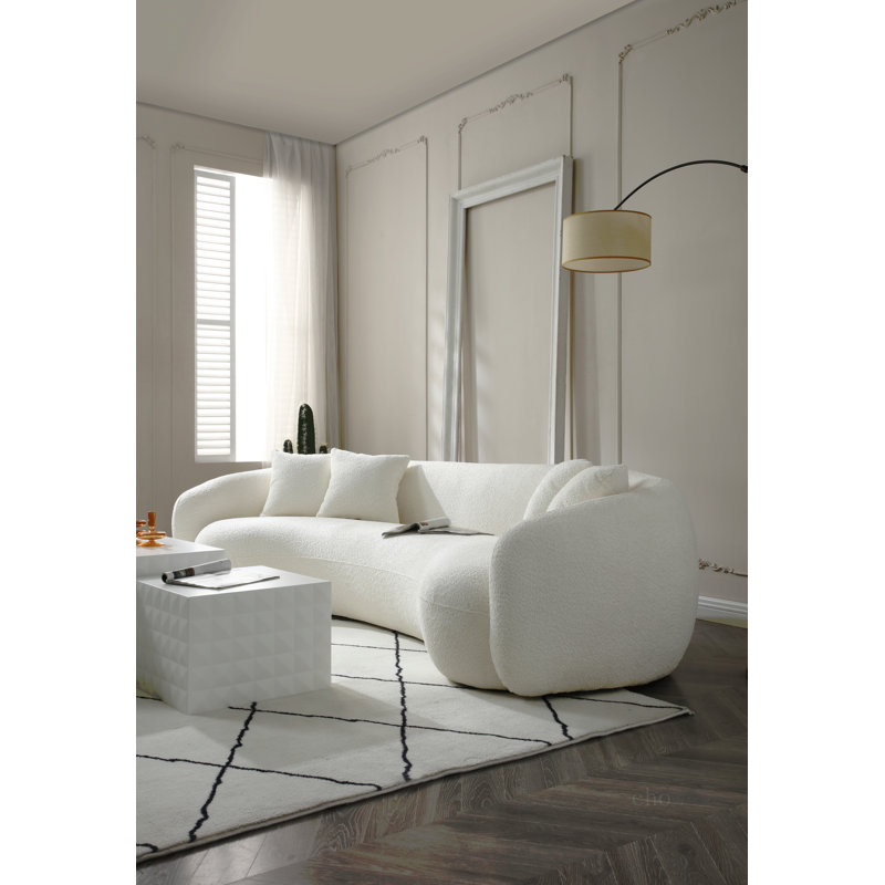 Canapé modulaire 102 pouces 5 places Boucle, Boucle blanc