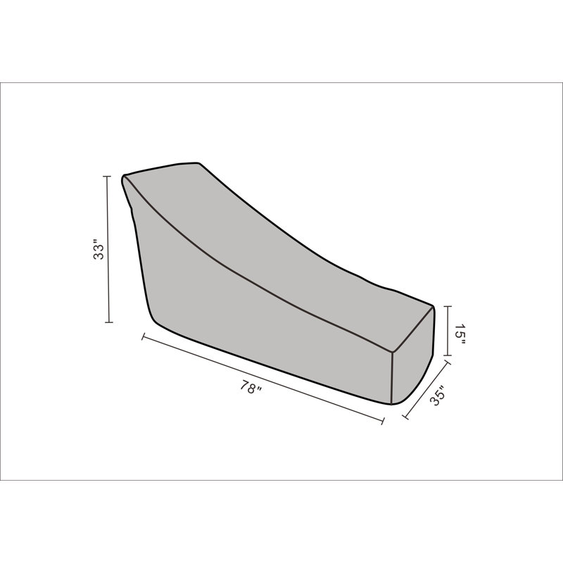 Outdoor Patio Chaise Lounge Cover, 33.07" H x 77.95" W x 35.43" D