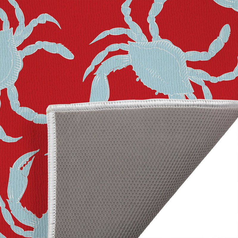 Tapis de bain Crabby, Simple - L 34 po x l 21 po, Rouge