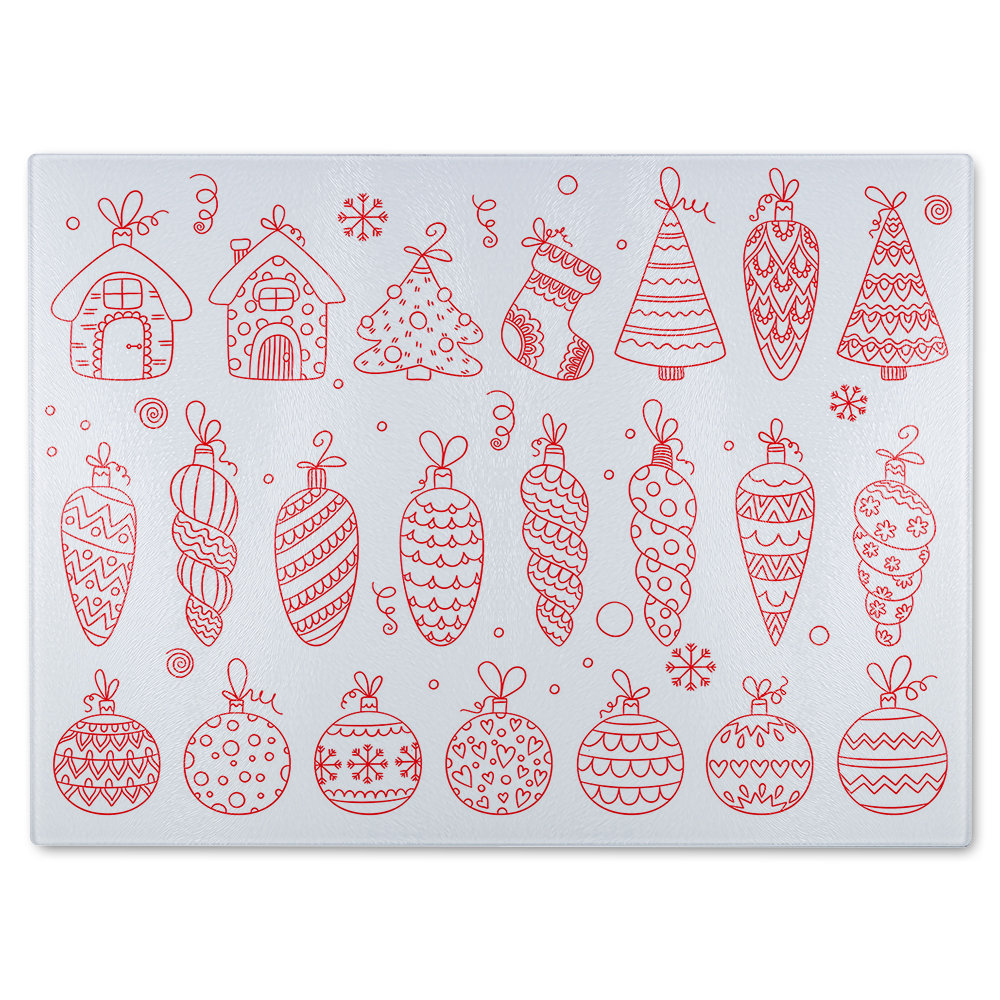 Winter Toys Dining Glass Chopping Board