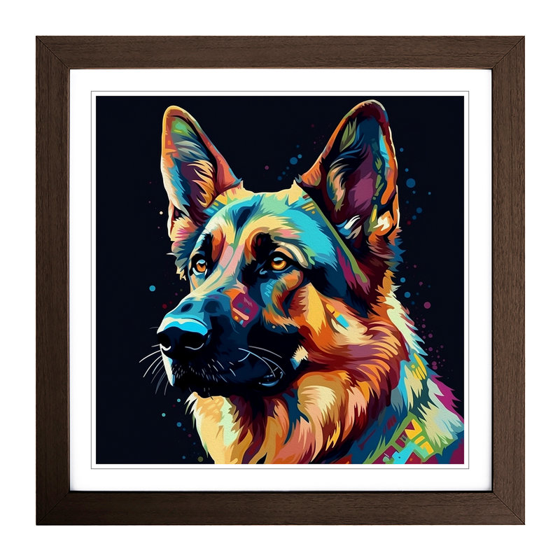 Single Picture Frame Print on Wood, Walnut