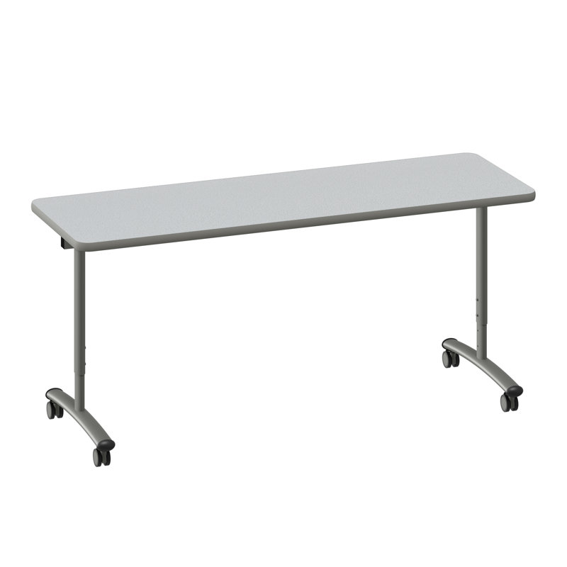 Table à plateau rabattable thermolaqué de qualité supérieure, H 38 po x L 72 po x l 30 po, Granit gris