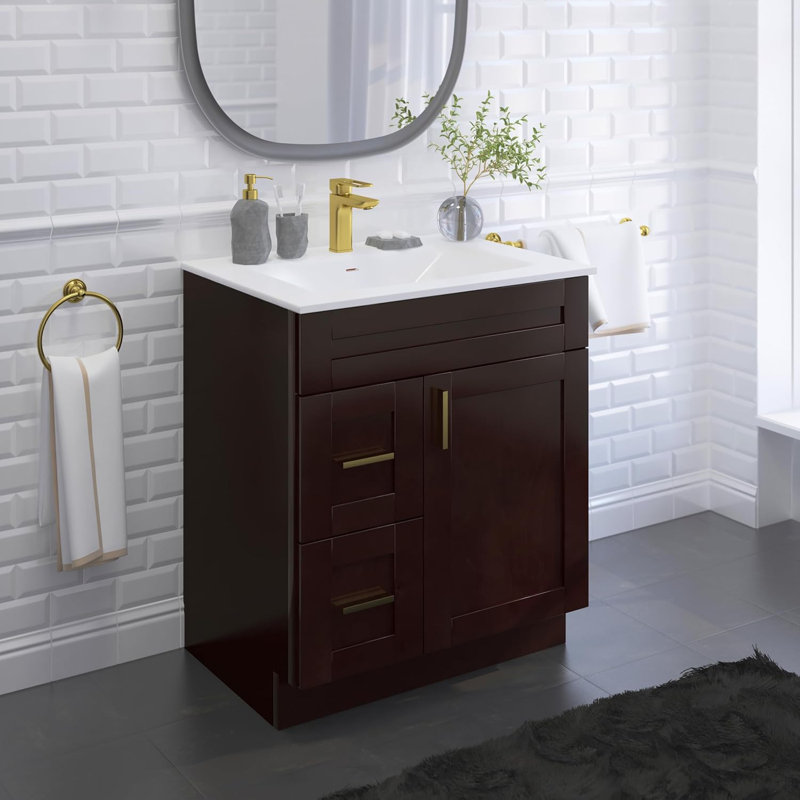 Ensemble de meuble-lavabo 30 po avec lavabo en résine de polyuréthane, Espresso