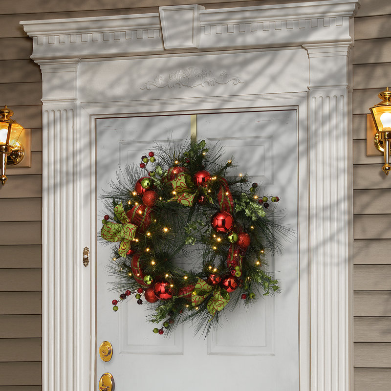 Couronne décorative 30 po avec lumières DEL à piles Holiday Aisle®