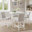 Ensemble de table 5 pièces à hauteur de comptoir, ensemble de table de cuisine en bois avec table carrée et 4 chaises rembourrées, table de salle à manger à hauteur de comptoir avec décoration en cristal et ensemble de chaises pour la cuisine, la salle à manger-889967527-889967528