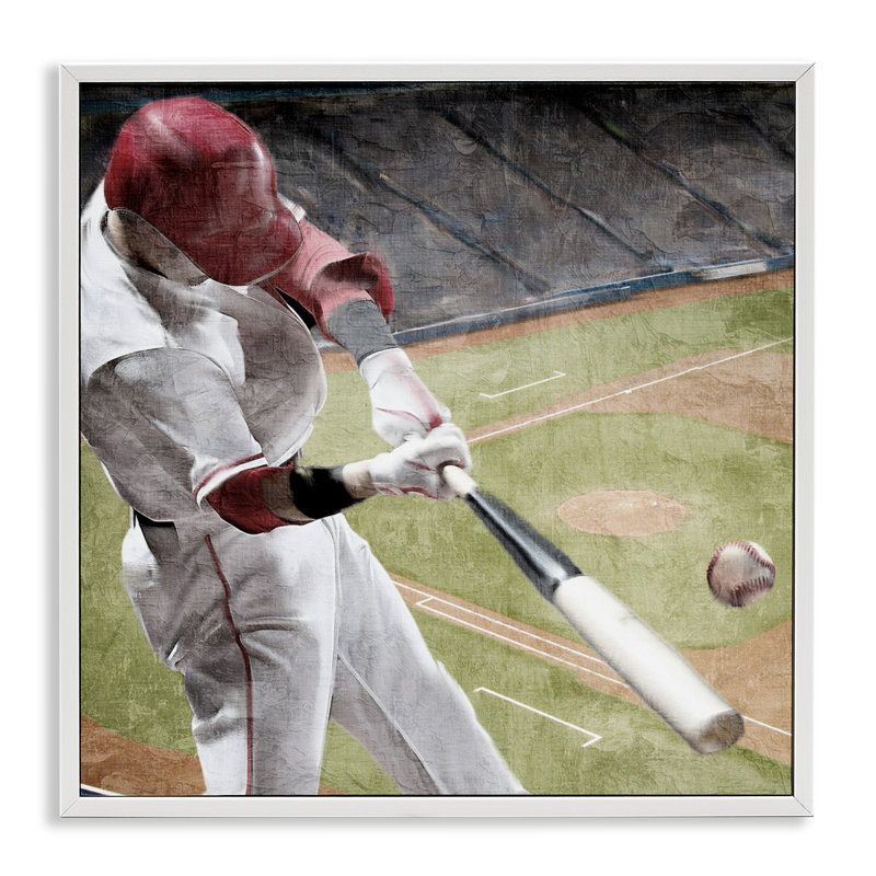 Baseball Swing In Action, giclée encadrée, design par Kim Allen, H 24 po x l 24 po