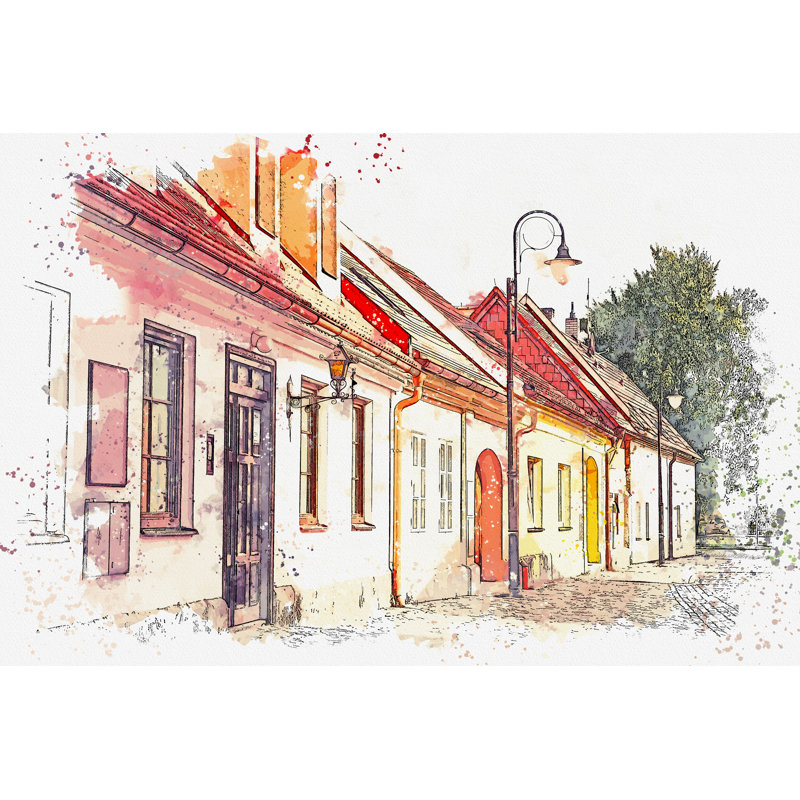 Watercolour Sketch by Anna Rodionova - Wrapped Canvas Print, 30cm H x 46cm W x 3.8cm D