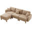 Couleur café L en forme de 3 avec tissu bouclé, pieds amovibles et cylindriques pour tissu de salon en forme de coquillage distinctif - style confort-376393808-376393816