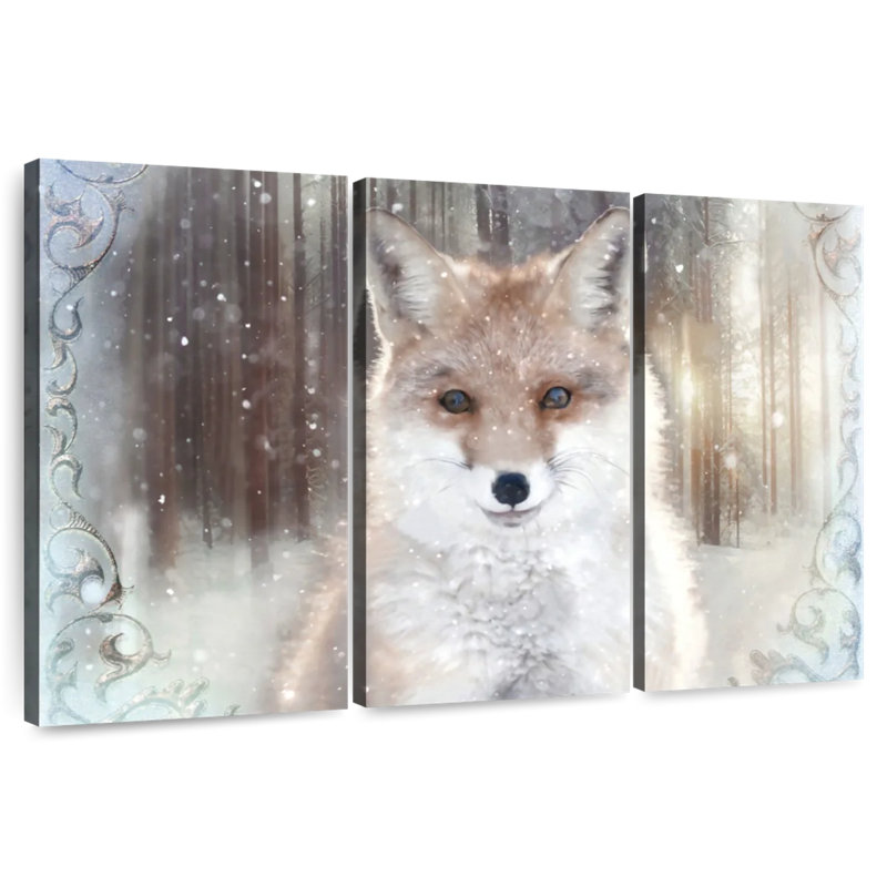 Enchanted Winter Fox, 28" H x 45" W