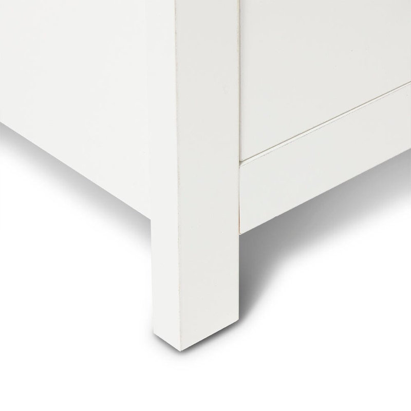 Maryhannah 45cm W Manufactured Wood Bedside Table, White, 3 Drawers