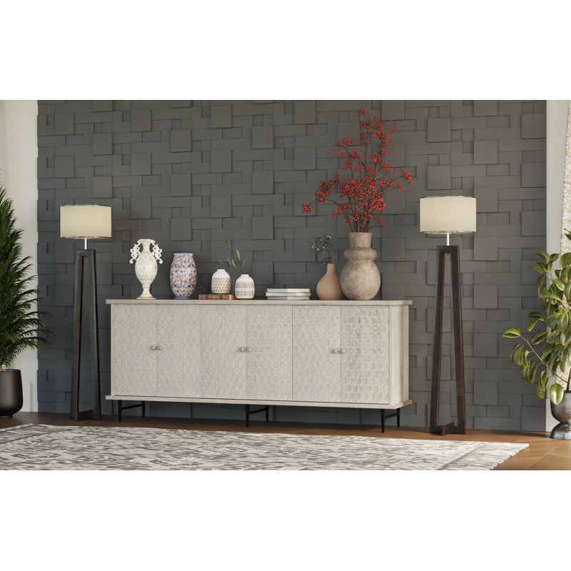 Hollingsworth 90'' Solid Wood Sideboard, Cream