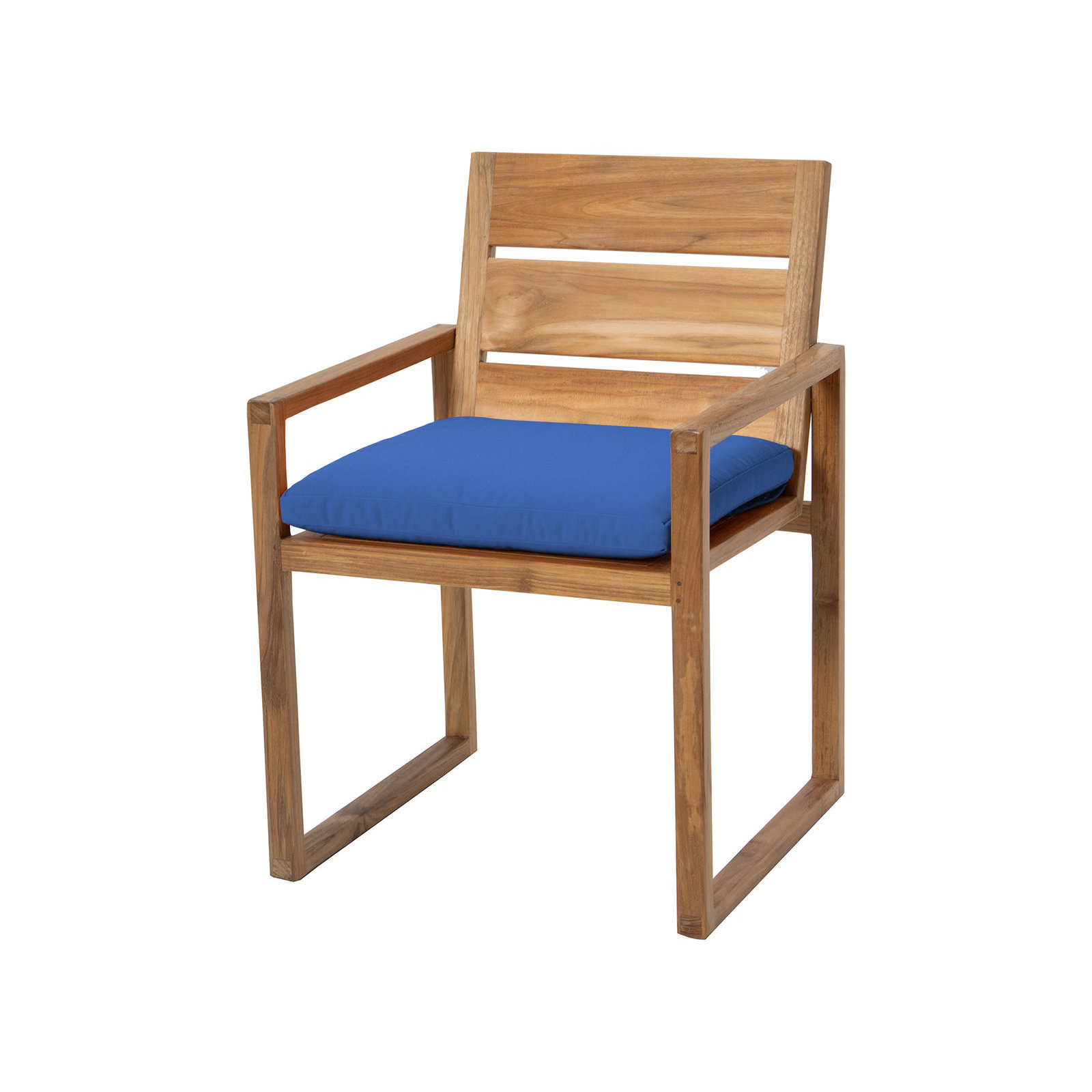 Uvita Teak Patio Dining Armchair with Cushion, Sapphire