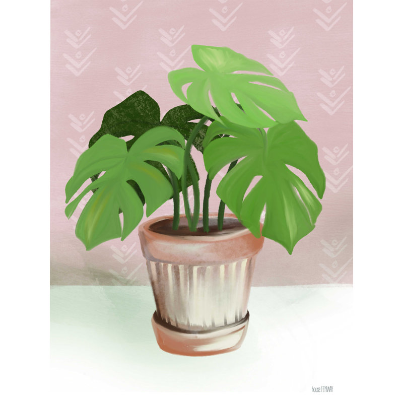 «House Monstera Plant» par House Fenway - impression sur toile tendue, H 24 po x l 18 po